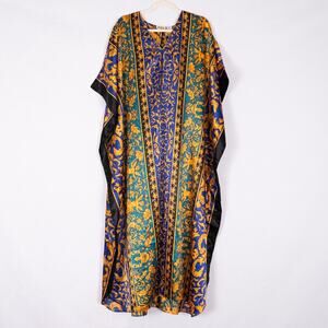 Women's Kimono Style Caftan Cover-Up MuuMuu Colorful Angel Cherub Classical Art